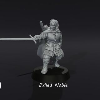 exiled noble medbury miniatures Tabletop Characters & Creatures Fantasy Universe Board Games warhammer pc ranger 28mm dnd saga frostgrave npc outlaw mesbg oathmark 3d print model - Mito3D