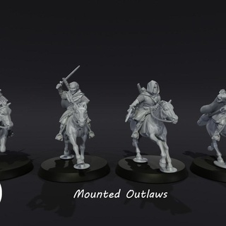 mounted outlaws medbury miniatures Tabletop Characters & Creatures Fantasy Universe Board Games warhammer ranger 28mm rangers saga outlaw mesbg oathmark 3d print model - Mito3D