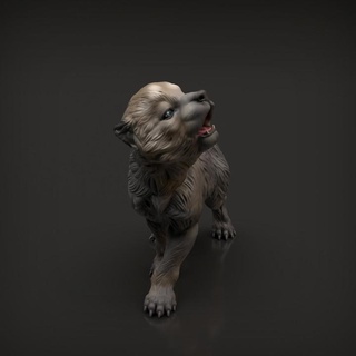 wolf pup animal den miniatures free art baby creature cute dog figurine realistic sculpture toy companion miniature wildlife puppy presupported supported 3d print model - Mito3D