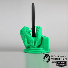 t rex jardín pluma dinosaurio portalápices trojanhorsewasaunicorn 3d print model - Mito3D