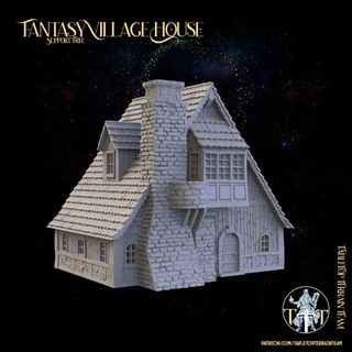 fantasy village house tabletop terrain building dice fantasy house medieval rpg tower wargames wargaming warhammer miniature tabletop d&d ruins 28mm playable roleplayinggames 32mm ageofsigmar terrainfortabletop  3d print model - Mito3D