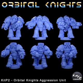 orbital knights - kitp2 aggression unit 6-8mm kmfp designs Store 40k epic knight space star war marine 6mm 3d print model - Mito3D