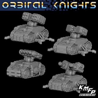 orbital knights - veh2a artillery tanks 6-8mm kmfp designs 40k epic knight space star war marine 6mm 3d print model - Mito3D