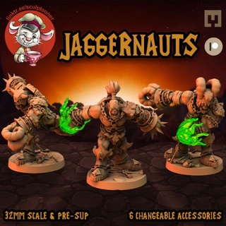 juggernauts-orcs - conquerors horde squad sculptooner barbarian orc rpg war warcraft wargame 32mm jaggernaut 3d print model - Mito3D