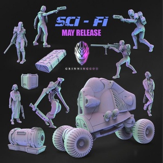 sci fi bundle - pre-supported grinning god cell dragon fantasy machine robot space terrain sniper hunter rifle laser rover cape power bounty generator tracker ttrpg gauss presupported cloacked 3d print model - Mito3D