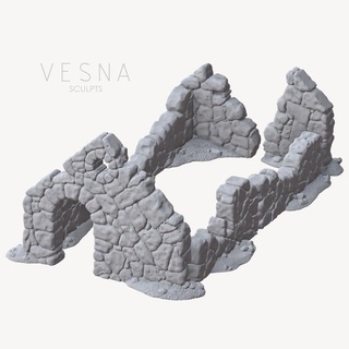 arruinado capela Vesna esculpe fantasia terreno miniatura cenário ruínas edifício 3d print model - Mito3D