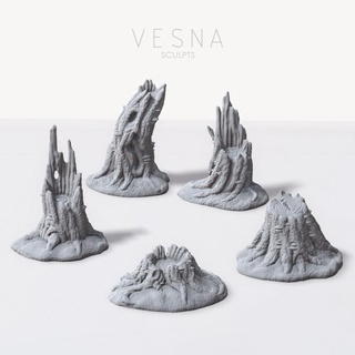 fantasy forest stumps pack vesna sculpts fantasy forest terrain miniature scenery stumps  3d print model - Mito3D