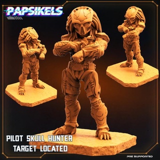 pilote crâne chasseur cible situé papsikels miniatures boutique 3d print model - Mito3D