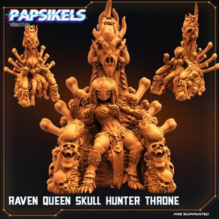 raven queen skull hunter throne papsikels miniatures Store 3d print model - Mito3D