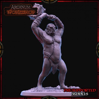 smashing cave troll arcanum workshop big fantasy war wargaming hammer tabletop dnd 3d print model - Mito3D