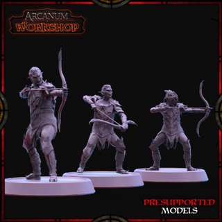 orcs archers secret atelier boutique archer sombre fantaisie monstre orc soldat wargaming table grotte dnd équipe 3d print model - Mito3D