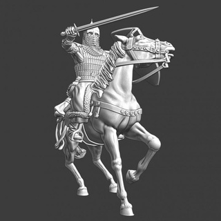 médiéval Chevalier novgorod monté épée nord croisades miniatures ville figurine modèle soldat wargaming guerrier russe charge cavalerie jouet 28mm miniplateau table 3d print model - Mito3D