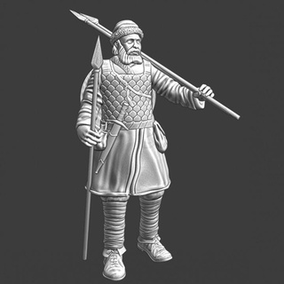teutonic yardımcı piyade versiyon 2 kuzey Haçlı seferleri minyatürler şekil Ortaçağa ait mini model asker mızrak savaş oyunları savaşçı masaüstü 28mm Baltık haçlı cirit kabile üyesi 3d print model - Mito3D