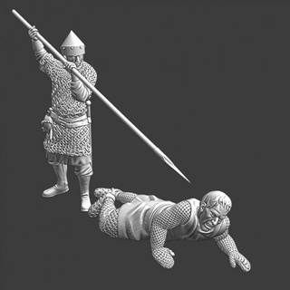 killing wounded - medieval clean northern crusades miniatures battle battlefield model soldier miniature tabletop order 28mm baltic lake teutonic peipus novgorod 1241 meele 3d print model - Mito3D