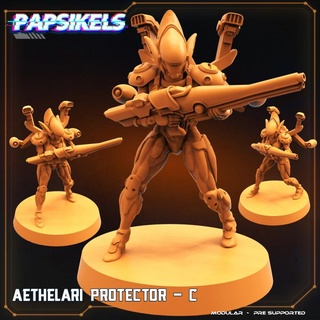 aethelari protector - c papsikels miniatures Store space war wargaming elve 3d print model - Mito3D