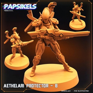aethelari protector - b papsikels miniatures Store elf space war wargaming elves 3d print model - Mito3D