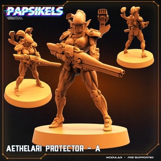 aethelari protector papsikels miniaturas Tienda duende espacio guerra juego elfos 3d print model - Mito3D