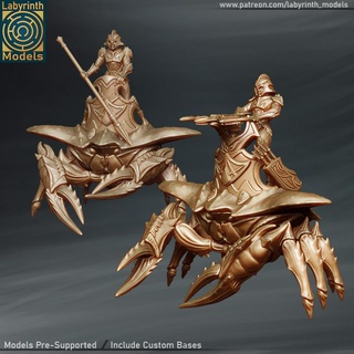 sea elf battle crab kit - 32mm scale labyrinth models creature dungeons fantasy hero monster rpg wargaming warhammer character miniature boardgame tabletop wargame patreon d&d 3d print model - Mito3D