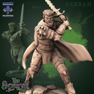 garram obsidian knight mammoth factory armour barbarian fighter orc plate sword paladin greatsword half-orc 3d print model - Mito3D