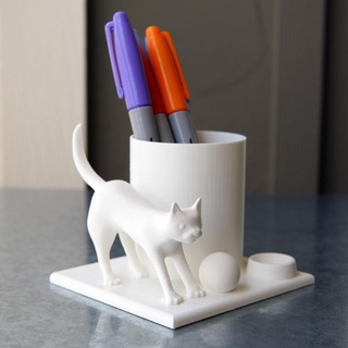 alongamento gato caneta suporte Filipe barreaud Sharpie porta canetas pontas 3d print model - Mito3D
