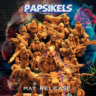 may 2022 tribes - cyberpunk release papsikels miniatures set full 3d print model - Mito3D