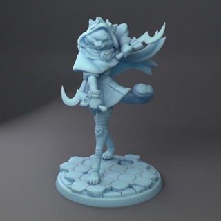 sailor karpri - tabaxi magical girl twin goddess miniatures Store cute scout rogue thief 3d print model - Mito3D