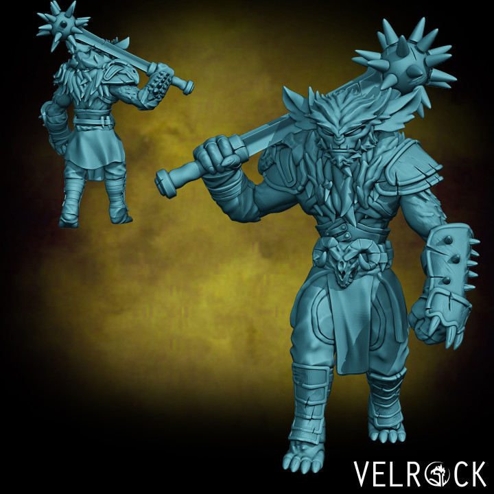 pesadilla guerrero Velrock Arte miniaturas bárbaro dragones mazmorras fantasía combatiente duende monstruo d dnd pionero 3D print model - Mito3D
