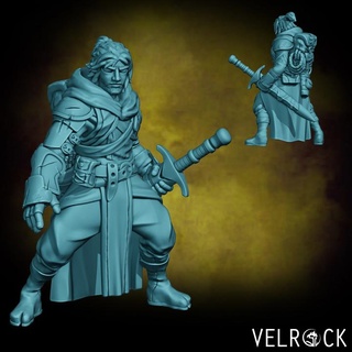 male rugged kensei monk presupported velrock art miniatures fantasy fighter human warrior d&d dnd 3d print model - Mito3D