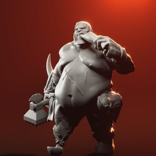 ogre cook sabertoothcollectibles Tabletop Characters & Creatures Fantasy Universe dungeons fantasy wargaming warhammer tabletop dnd sigmar aos ogor kingdoms mawtribes beastclaw 3d print model - Mito3D
