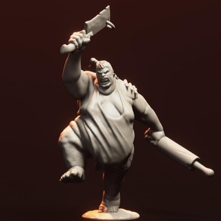 ogre cook - female sabertoothcollectibles Tabletop Characters & Creatures Fantasy Universe dungeons fantasy wargaming warhammer tabletop dnd sigmar aos ogor kingdoms mawtribes beastclaw 3d print model - Mito3D