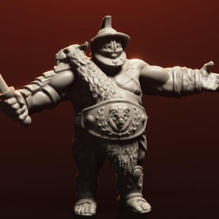 ogre gladiator flesheater sabertoothcollectibles Tabletop Characters & Creatures Fantasy Universe dungeons fantasy wargaming warhammer tabletop dnd sigmar aos ogor kingdoms mawtribes beastclaw 3d print model - Mito3D