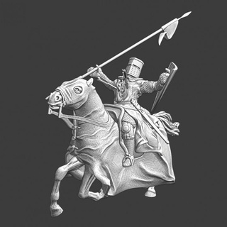 mounted crusader wounded - arrows northern crusades miniatures knight model soldier wargaming warrior miniature charge tabletop cavalry 28mm scenery teutonic arrowstorm 3d print model - Mito3D