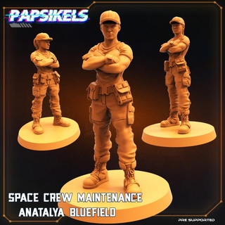 space crew maintenance anatalya bluefield papsikels miniatures space maintenance civilian crew  3d print model - Mito3D