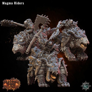 magma jinetes Fleshcraft estudio Tienda dragones mazmorras fantasía mini miniatura apoya juego guerra dnd Herrero tribus ttrpg dracónico 3d print model - Mito3D