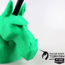 unicorn bust wacom pen holder & garden horse penholder trojanhorsewasaunicorn 3d print model - Mito3D