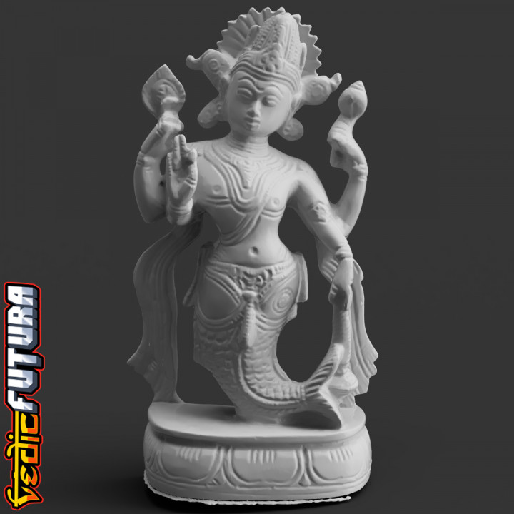 matsya salvador manu diluvio védico futura pez Dios hindú India indio avatar vishnu 3D print model - Mito3D