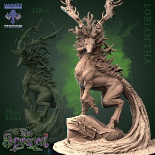 loriantha forest spirit mammoth factory beast god monster deity elk huge elemental fey antlers 3d print model - Mito3D