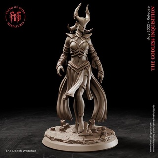death watcher - demon flesh gods creature devil fantasy female monster rpg woman evil creepy fiend dnd horned fleshofgods 3d print model - Mito3D