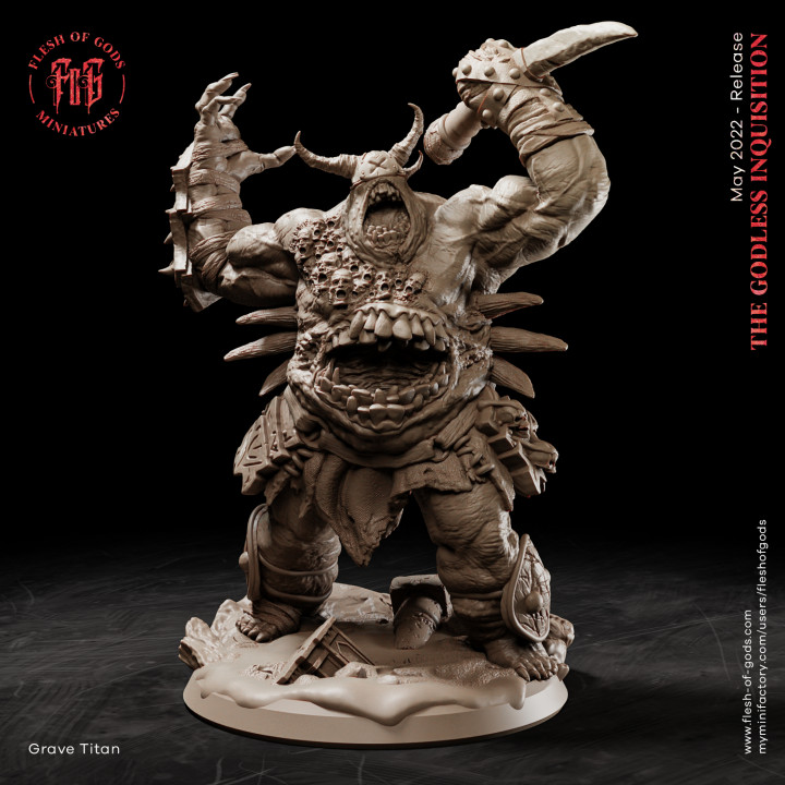 tumba titán carne Dioses demonio criatura oscuro diablo fantasía infierno monstruo rpg celestial mal Siniestro dnd extraño fleshofgods 3D print model - Mito3D