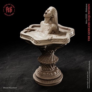 paysage sang Fontaine chair dieux sombre soutenir statue terrain femme terrifiant ornementé 3d print model - Mito3D