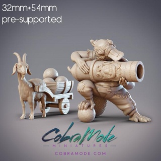 gesi boondaburra platypus pirate artillery goat cart pre-supported cobramode Store cute cannon supported cannonballs 3d print model - Mito3D