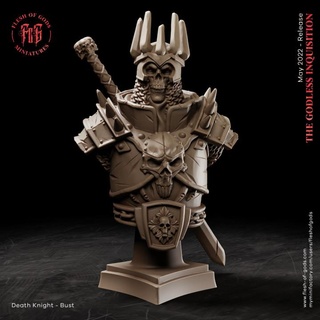 death knight - bust flesh gods creature fantasy king monster rpg skeleton undead lich dnd wight fleshofgods 3d print model - Mito3D