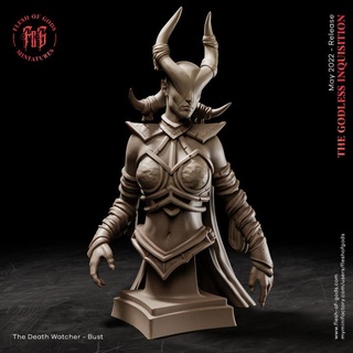 death watcher - bust flesh gods demon creature devil fantasy hell monster rpg woman fiend dnd fleshofgods 3d print model - Mito3D
