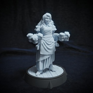 Muriel Becker npc gölge kuzgun mezar odası stüdyolar bar bira İçmek fantezi Gıda rpg Kadın pişirmek d dnd Bayan garson Tarvenli 3d print model - Mito3D