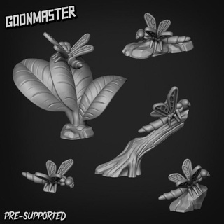 basing bits 80 - dragonfly goon master Store fly mini models parts terrain top wargaming tabletop insects bugs bases scatter 3d print model - Mito3D