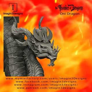 oni Drago imagin3designs demone fallimento dettagliata fantasia fdm giapponese pittura multipart asiatico tuono dei draghi 1 10thscale 3d print model - Mito3D