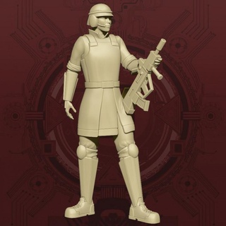 corp security trooper - cool pose studio sol union 40k corporate japanese roman soldier warrior shooter military scifi cyberpunk infantry infinity agent gunner starfinder androgynous militia 3d print model - Mito3D