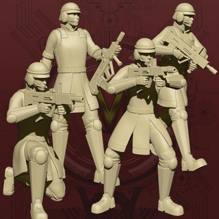 corp security trooper - complete collection studio sol union 40k corporate japanese roman soldier warrior shooter military scifi cyberpunk infantry infinity agent gunner starfinder androgynous militia 3d print model - Mito3D