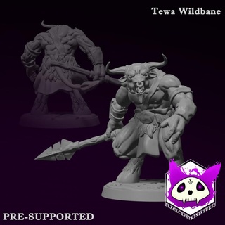 çay Yabani ot hoavari kabile kara tepe minyatürler mağaza Zindanlar fantezi rpg avcı masaüstü diyorama bekçi Minotaur destekler ttrpg önceden desteklenen destekli 3d print model - Mito3D