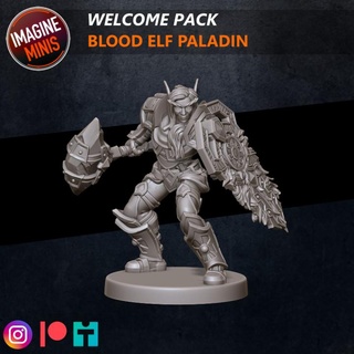 wp - blood elf paladin imagine minis  Tabletop Tabletop Characters & Creatures Fantasy Universe Tabletop Tabletop Characters & Creatures elf fighter warrior male warcraft wow paladin dnd dnd5e  3d print model - Mito3D